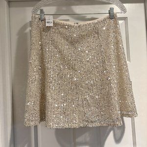 Loft Silver Sequin Skirt